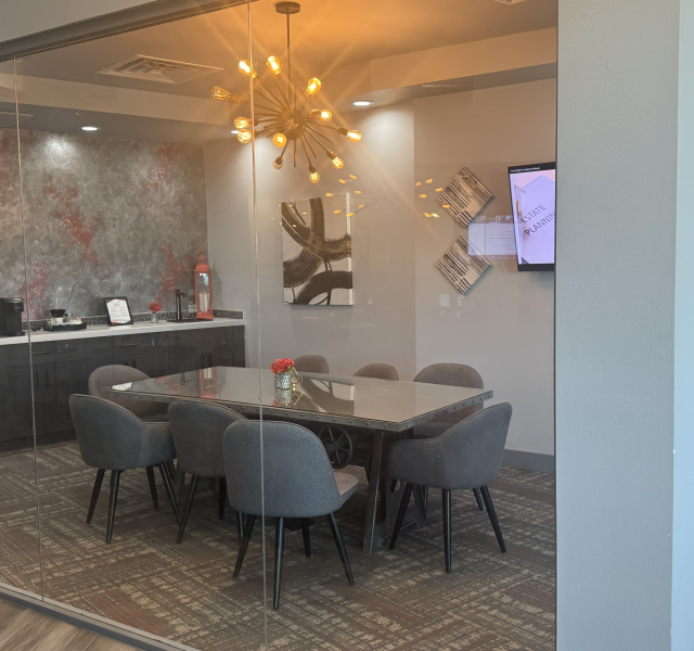 Glass-walled conference room at Inspired Workspace in Colorado Springs